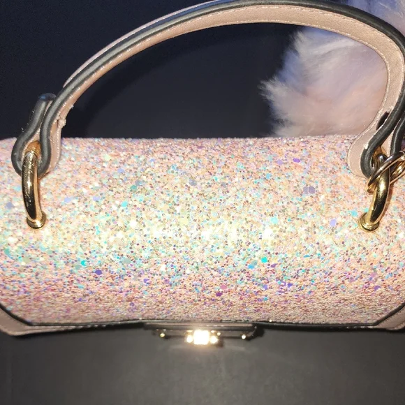 Aldo Glittering Pink Mini Bag with Plush Charm - Picture 14 of 14